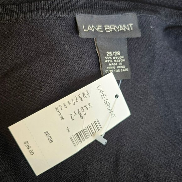 Lane Bryant Womens Black Squared V-Neck Top Size 26/28 Nylon & Rayon JJ4023 - Picture 6 of 7